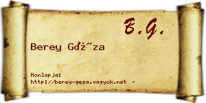 Berey Géza névjegykártya