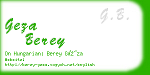 geza berey business card